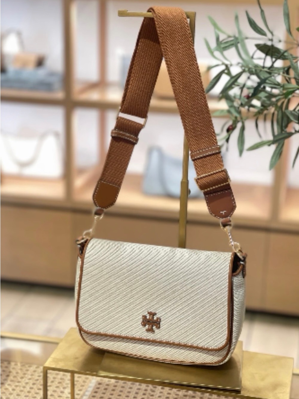 Tory Burch Thea Canvas Flap Shoulder Bag Canvas / Class NWT $525 Listed at $325